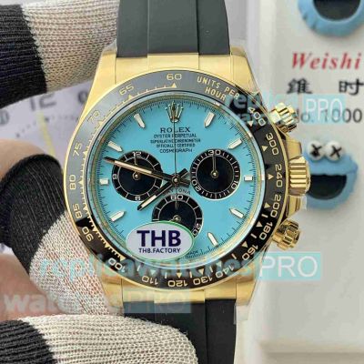 NEW! Luxury Clone THB Factory Rolex Cosmo Daytona 4131 Tiffany Blue Watch 